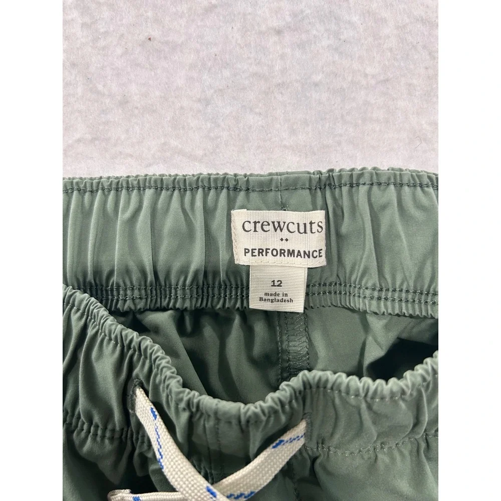 Crewcuts Performance Boys Size 12 Olive Green Elastic Waist Drawstring Pants